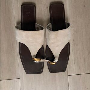 Zara Taupe Suede Sandals size 41